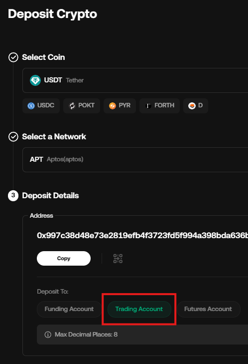 Funding Account와 Trading Account 구분 예시